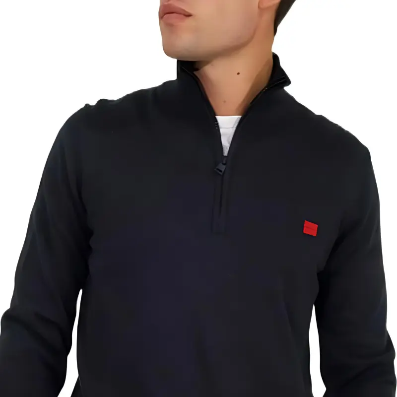 HUGO BOSS Zipped Neck Knitted Jumper-3
