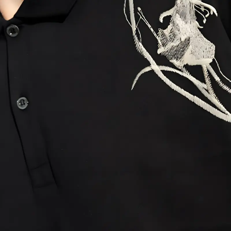 Alexander McQueen Floral Embroidered Polo Shirt-4