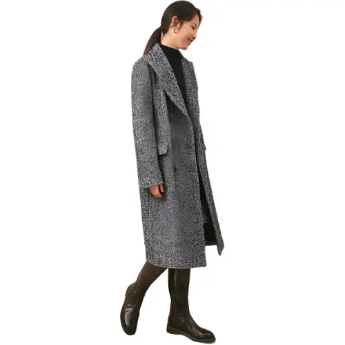 Orange Desire Coats Women's Black Black White Herringbone