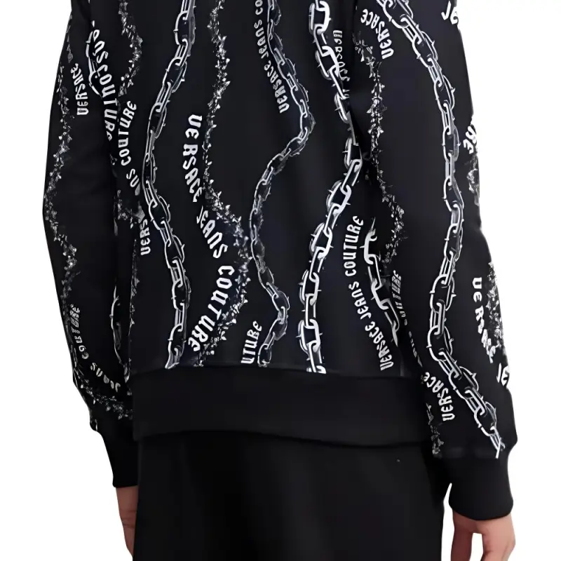 VERSACE Logo print Cotton Hoodie-5