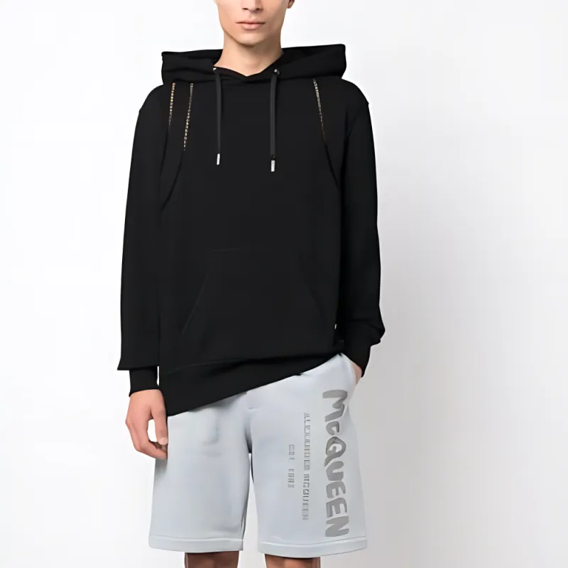 Alexander McQueen Cut Out Detailed Drawstring Hoodie-1