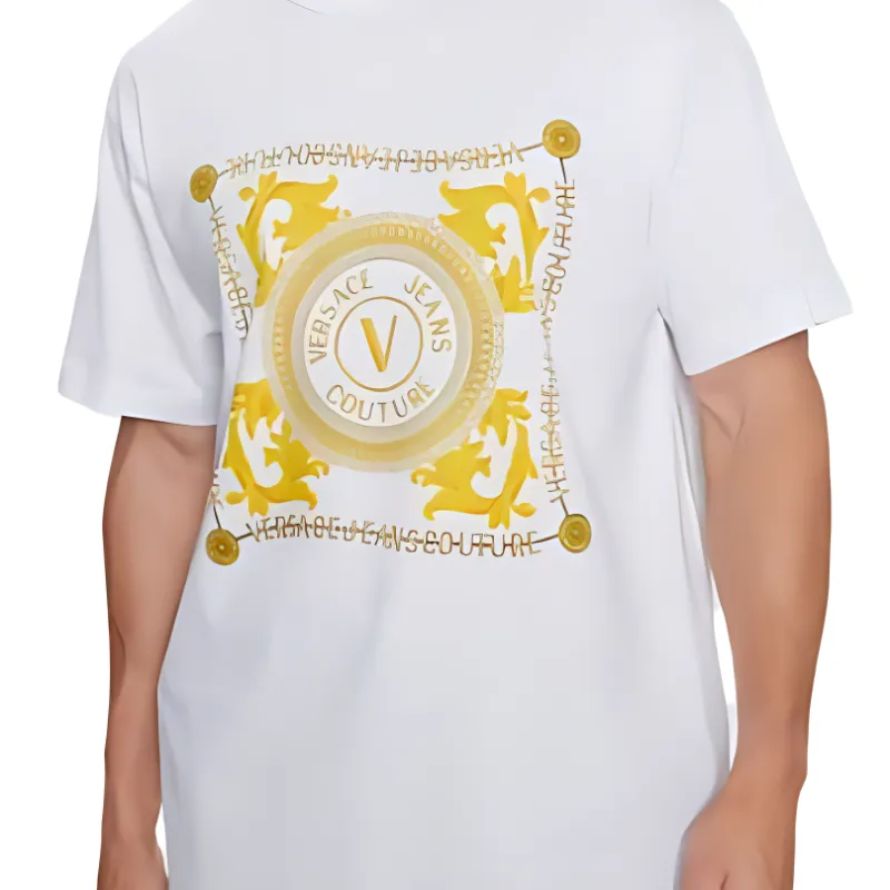 VERSACE Logo Printed Crewneck T Shirt-4