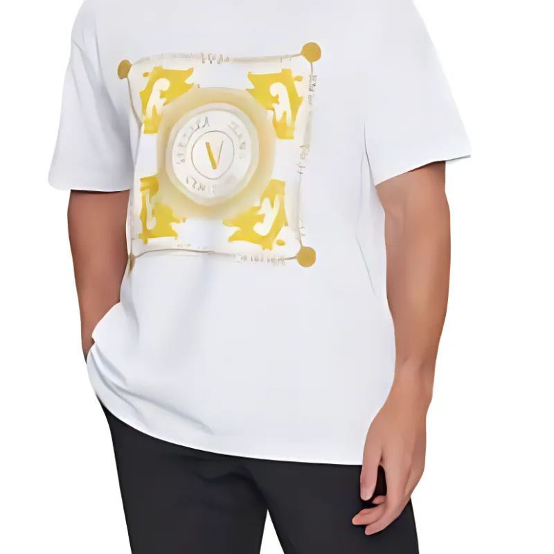 VERSACE Logo Printed Crewneck T Shirt-5