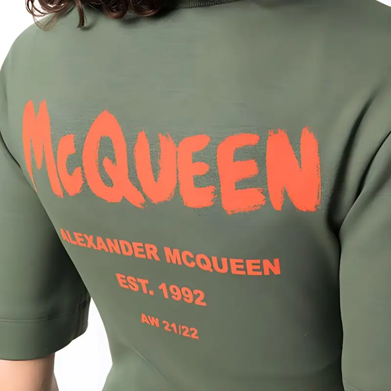 Alexander McQueen FW21 Short Sleeved Dresses Women's Green-4