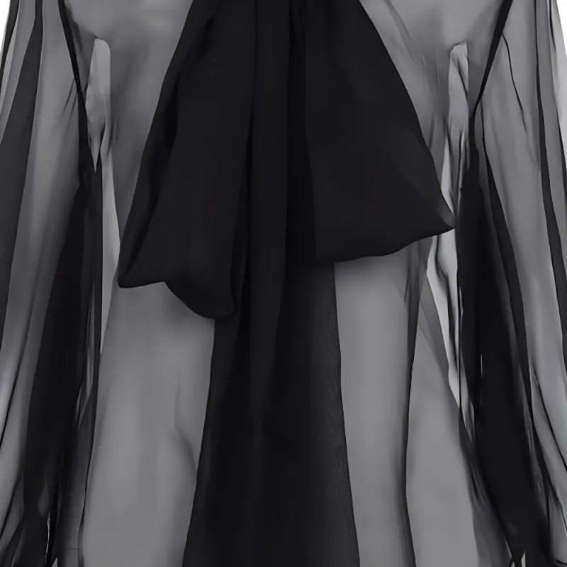 Valentino Scarf Detailed Long Sleeved Shirt-4