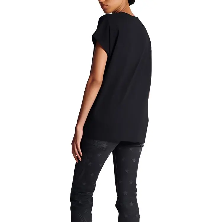 BALMAIN Signature Paisley T Shirt 'Black/Ivory'-3