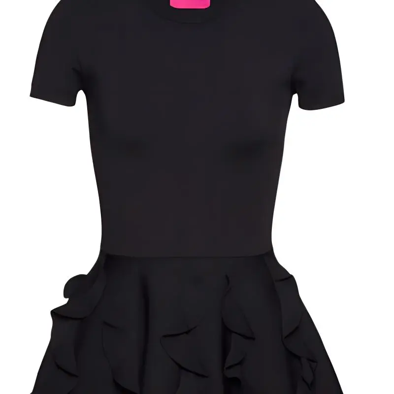 Valentino Short Sleeved Dress Women's Black-5