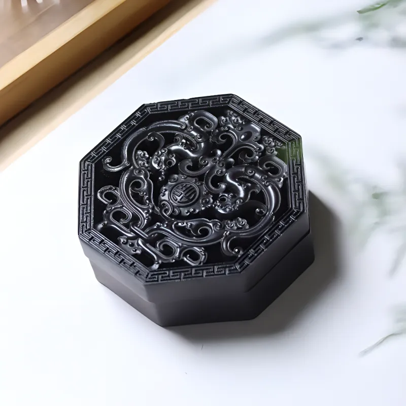 SHUZHUO African Blackwood Octagonal Incense Box Unisex-2