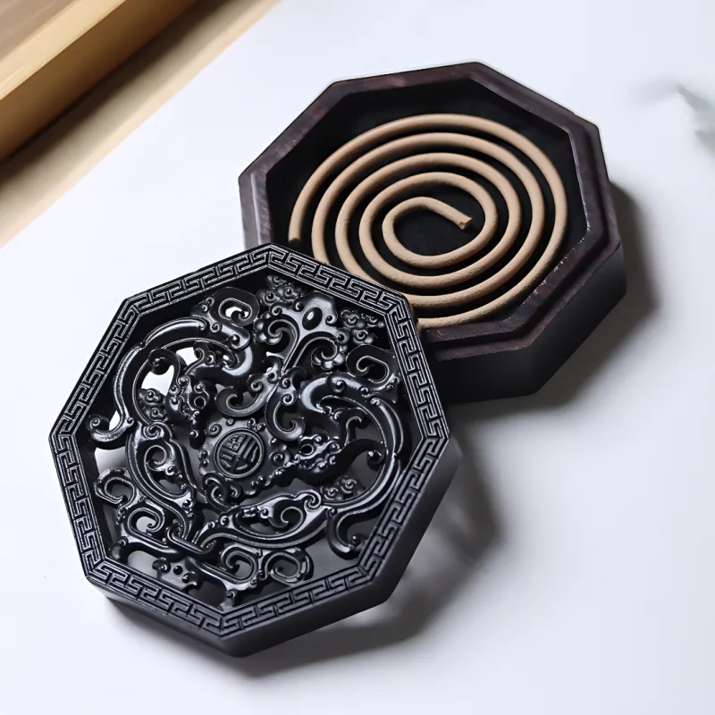 SHUZHUO African Blackwood Octagonal Incense Box Unisex-1