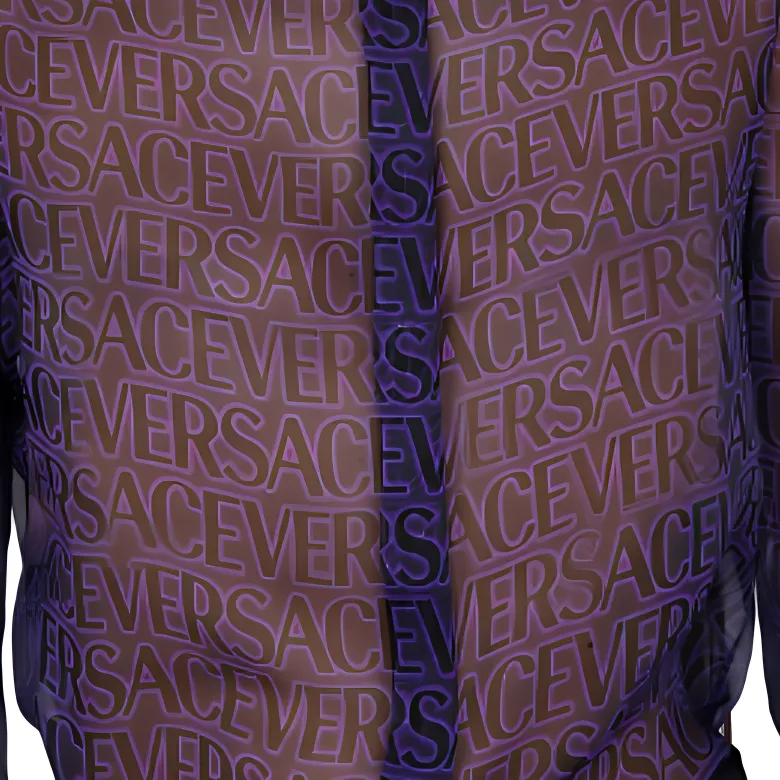 VERSACE Allover Logo Printed Long Sleeved Shirt-4