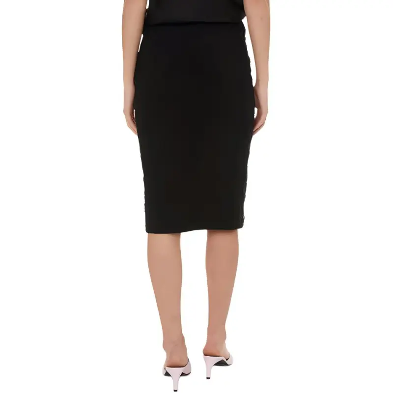 VERSACE JEANS Floral Embroidered Straight Hem Pencil Midi Skirt-3