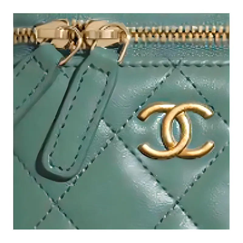 CHANEL Lambskin Box Bag, Shoulder Bag, Crossbody Bag, Handbag Women's Green-1