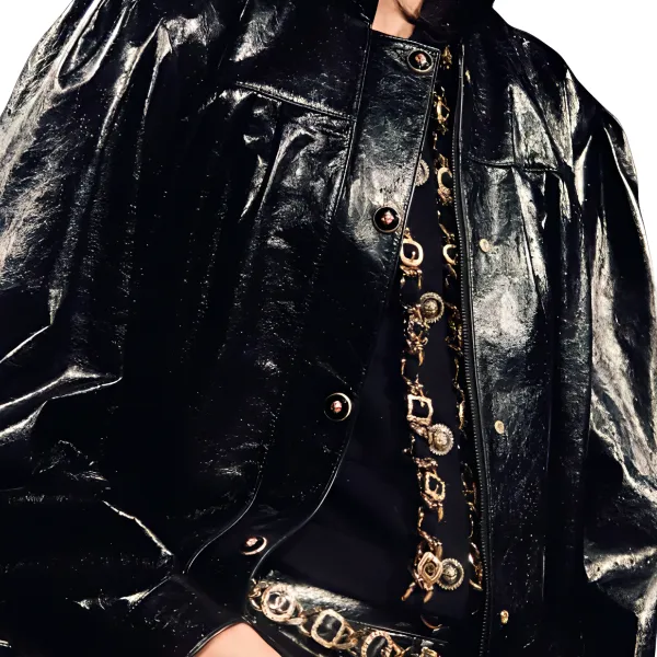 CHANEL Leather Jacket Women's Black-1