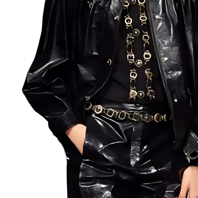 CHANEL Leather Jacket Women's Black-2