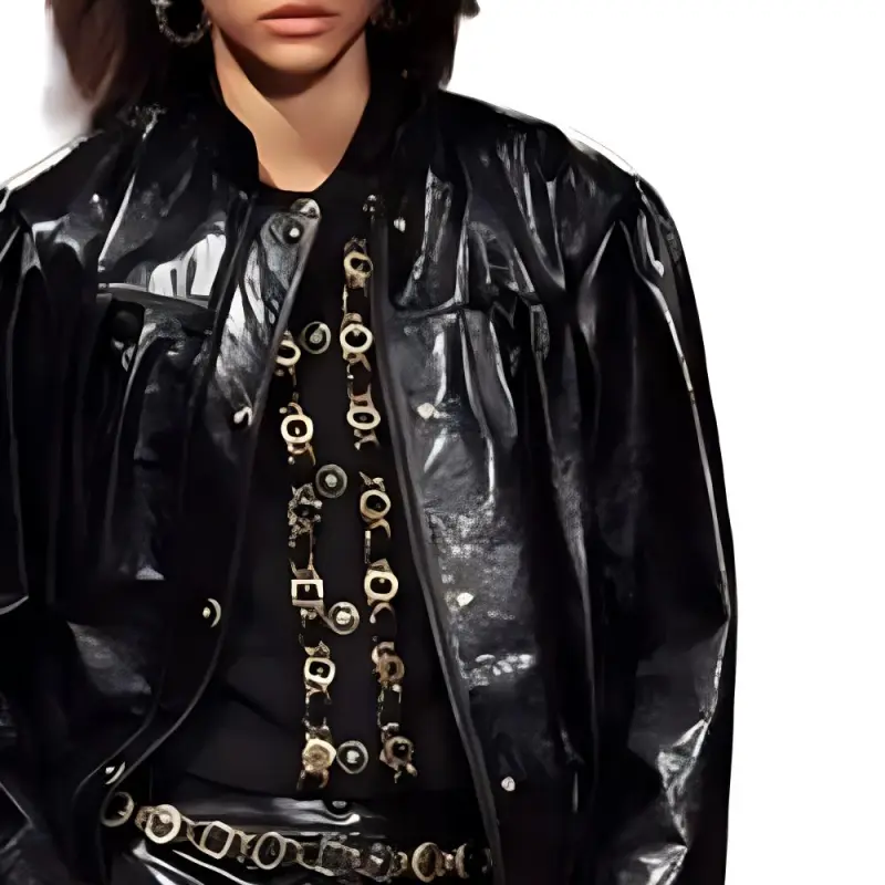 CHANEL Leather Jacket Women's Black-3