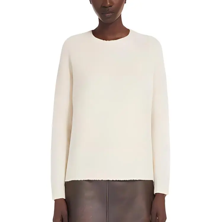 WEEKEND MaxMara Ghiacci Collection Alpaca And Cotton Sweater Women's White-3