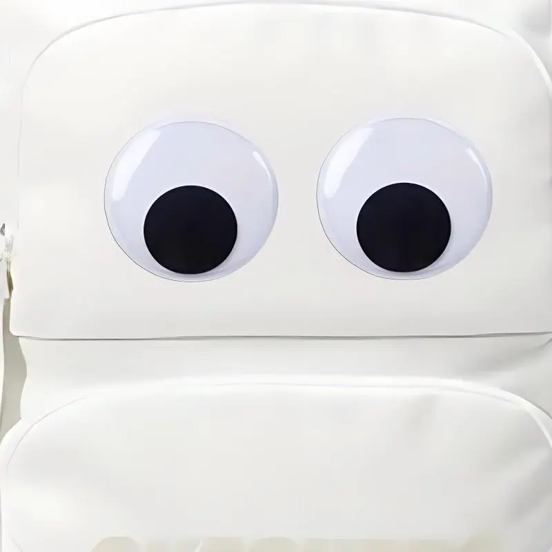 Skechers Fabric Big Eyes Backpack Regular Unisex White, Large Eyes Patch, Individually Packaged-1
