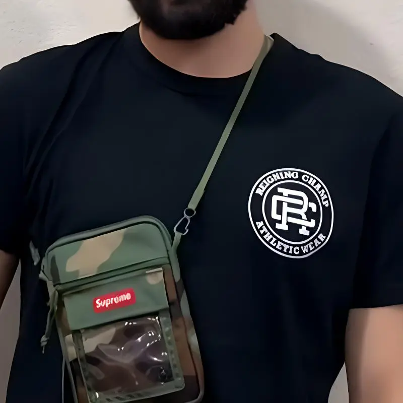 Supreme Nylon Crossbody Bag Regular Unisex Green Camouflage-3