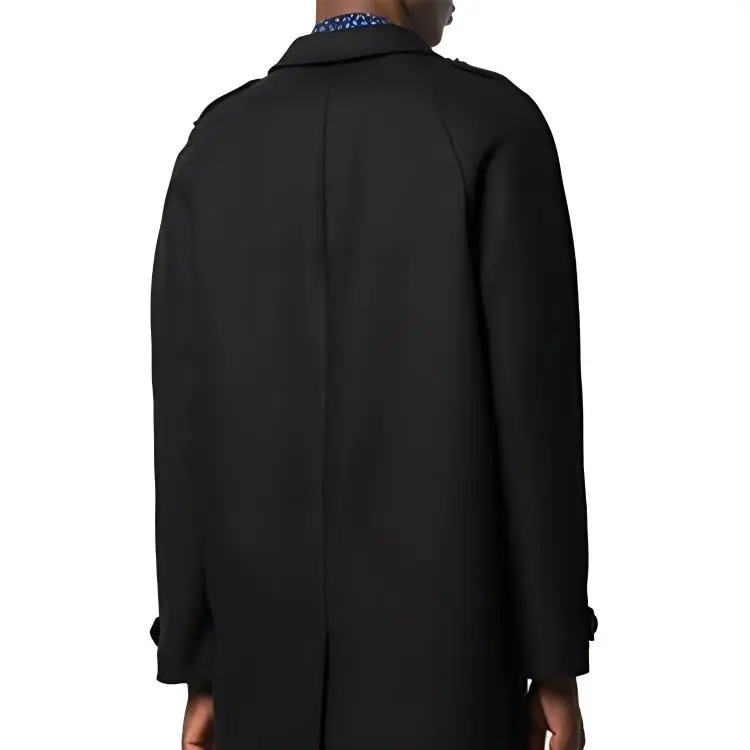 SAINT LAURENT FW21 Men Wool Single-Breasted Coat Black-4
