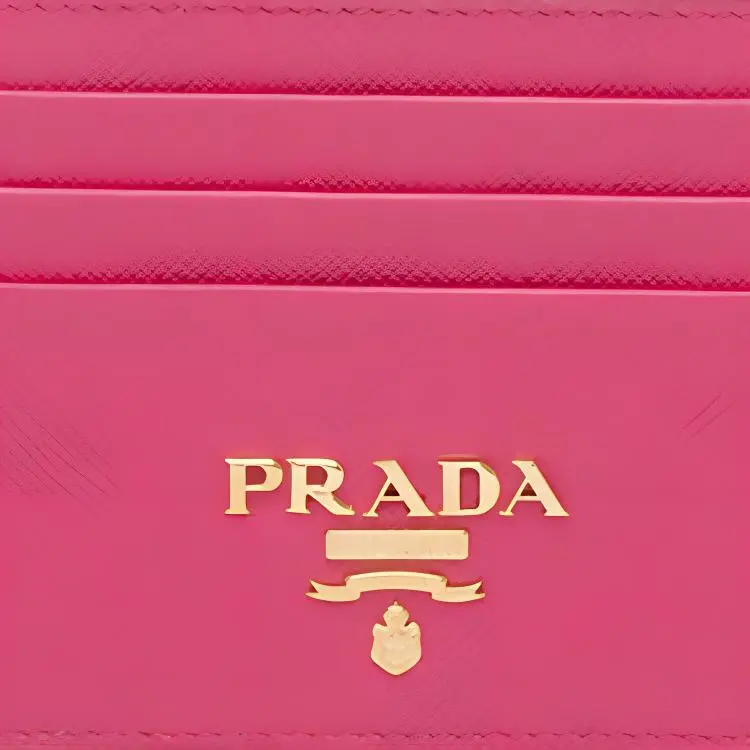 PRADA Leather Card Holder Women's Pink-2