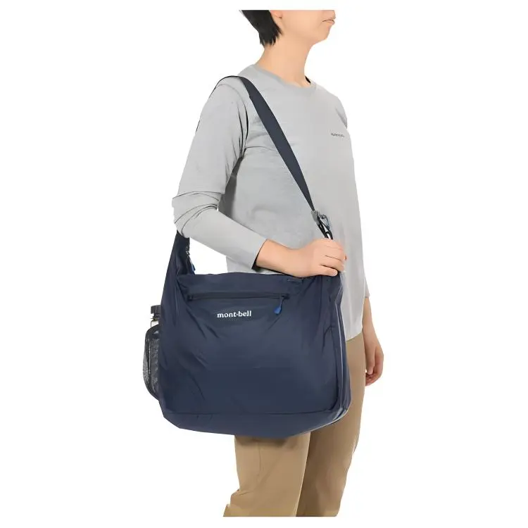 MONTBELL Nylon Shoulder Bag, Crossbody Bag Large Size Unisex Marine Blue-2