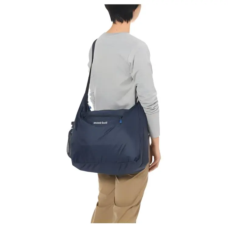 MONTBELL Nylon Shoulder Bag, Crossbody Bag Large Size Unisex Marine Blue-3
