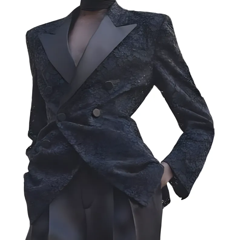 SAINT LAURENT Double Breasted Tuxedo Jacket-3