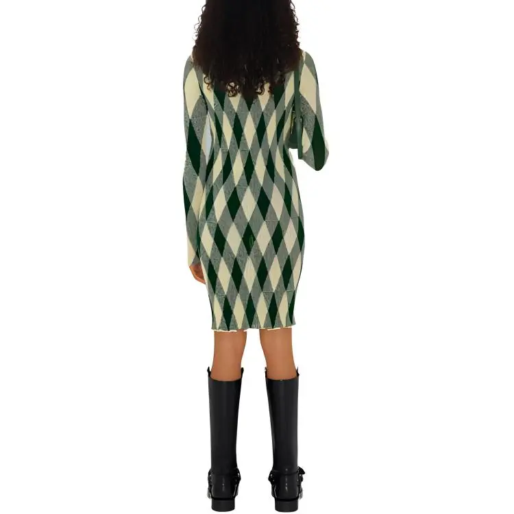 Burberry Argyle Ribbed knit Dress-3