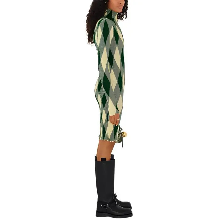 Burberry Argyle Ribbed knit Dress-4
