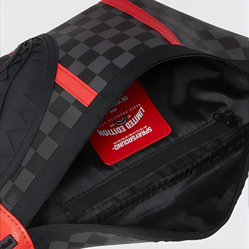 SPRAYGROUND Artificial Leather Crossbody Bags Fanny Pack Regular Unisex Black & Red-2