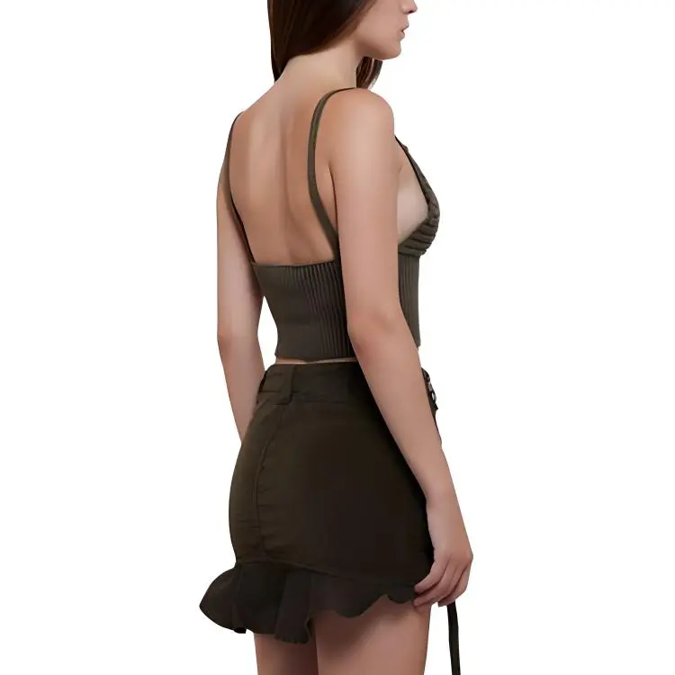 Blumarine V Neck Cropped Knitted Sleeveless Top-4
