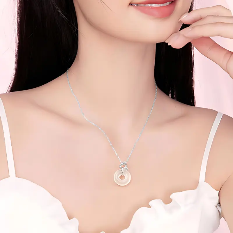 Emerald Chalcedony Necklaces Women's-3