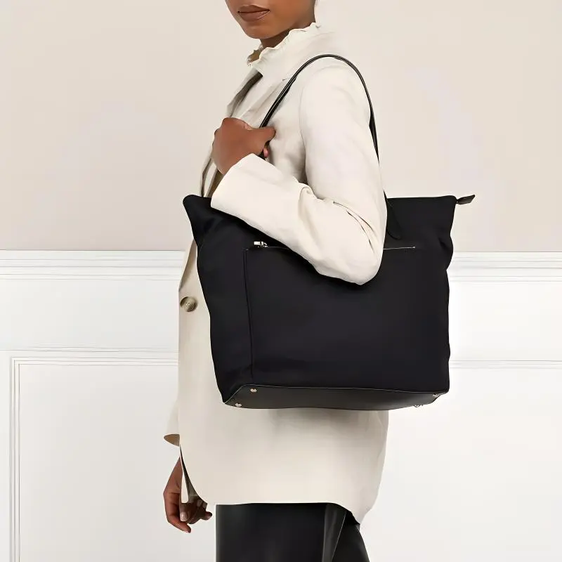 GUESS Nylon Tote Bag Shopping Bag Shoulder Bag Handbag Unisex Black-4