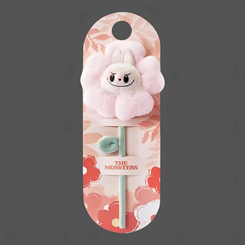 POP MART LABUBU Flower Fairy Collection Pink Dolls Plush Doll 40cm High-3