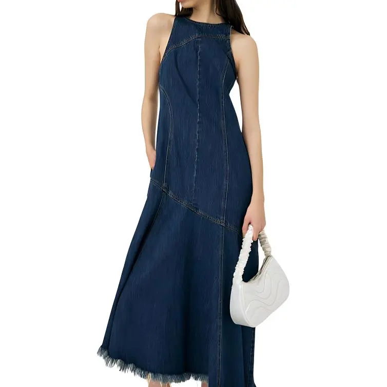 MOUSSY Sleeveless Dress Women's Blue-4