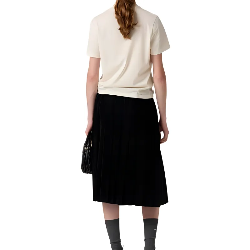 MIU MIU Logo Embellished Crewneck T Shirt-2