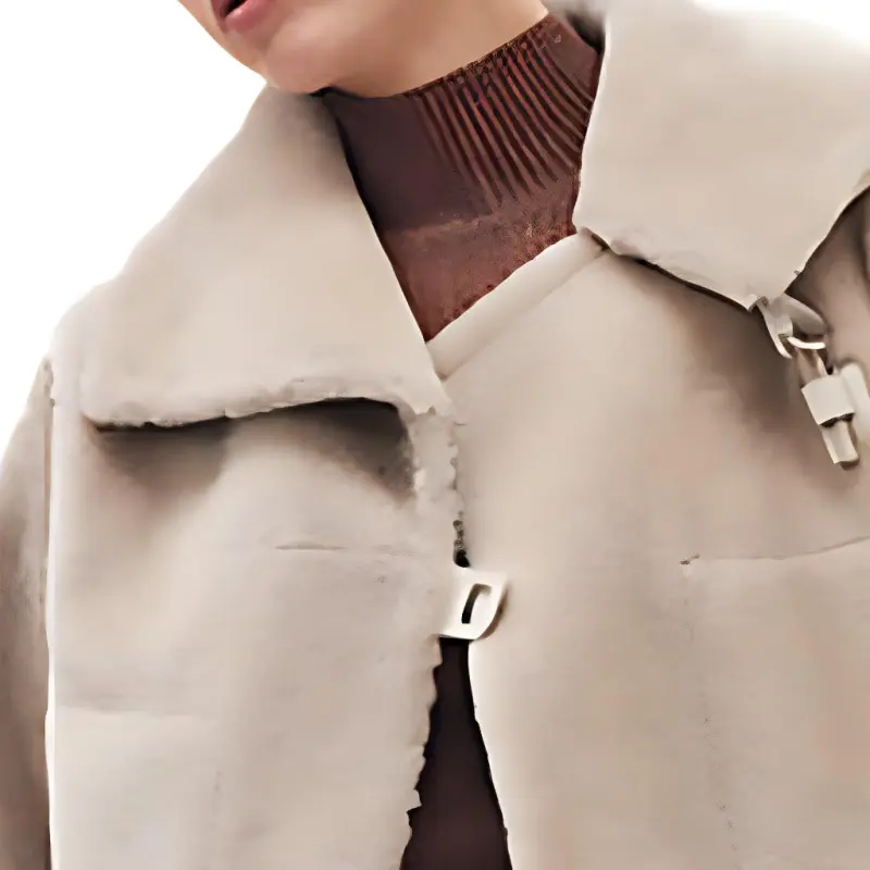 HERMES SS23 Leather Jacket Women's Khaki-2