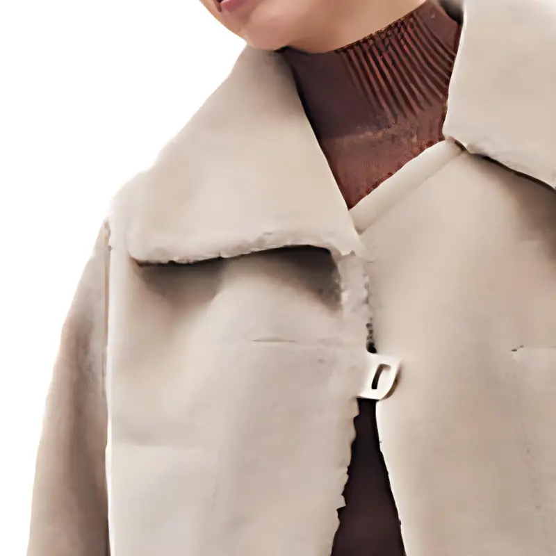HERMES SS23 Leather Jacket Women's Khaki-4