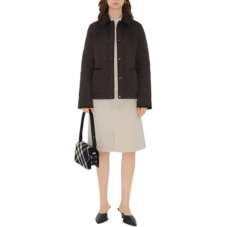 Burberry Puffer Jacket Women's Dark Brown-2