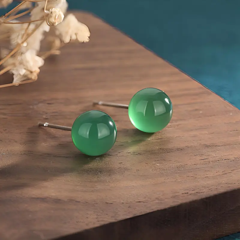 Emerald Jade Earrings Women's-1