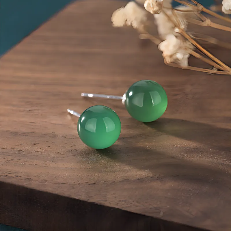 Emerald Jade Earrings Women's-3