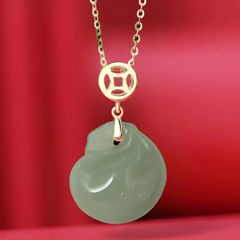 Andaozi Hetian Jade Necklaces Green Jade Unisex-3