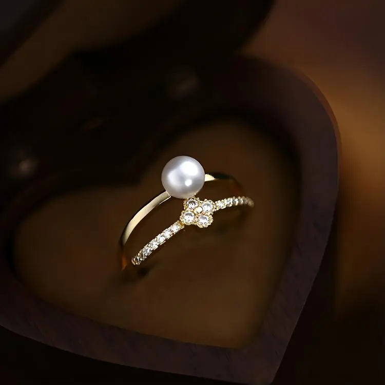 Andaozi Freshwater Pearl Rings Women's-1