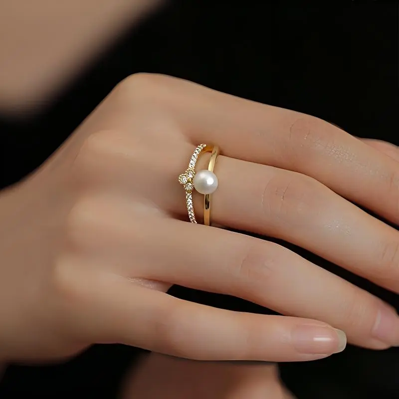 Andaozi Freshwater Pearl Rings Women's-2
