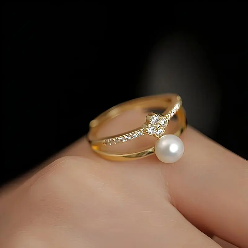 Andaozi Freshwater Pearl Rings Women's-3