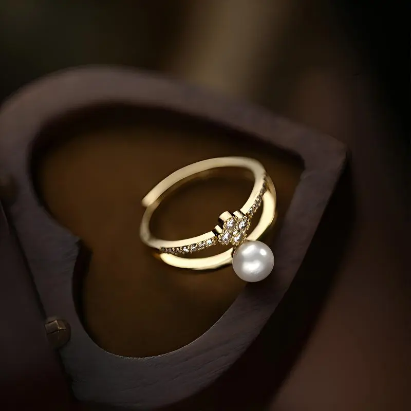 Andaozi Freshwater Pearl Rings Women's-4