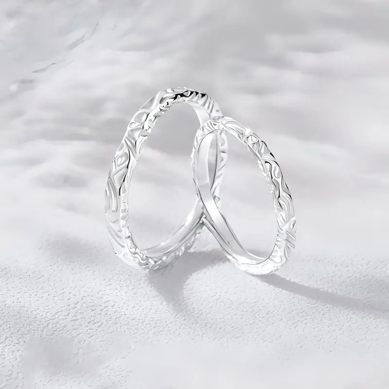 ZHOUBAIFU 999 Fine Silver Rings Unisex-1