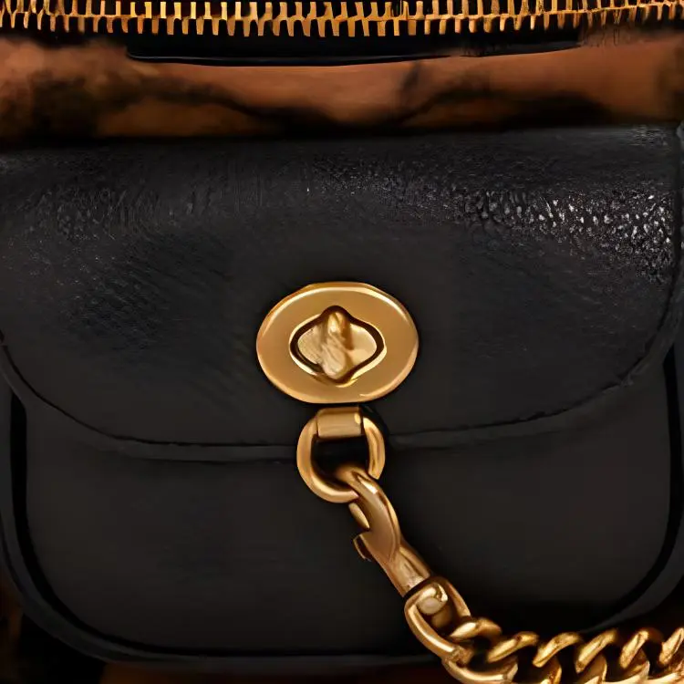 COACH Jennifer Collaboration Leather Sling Bag, Fanny Pack Tubas Women's Leopard Print Brown-3