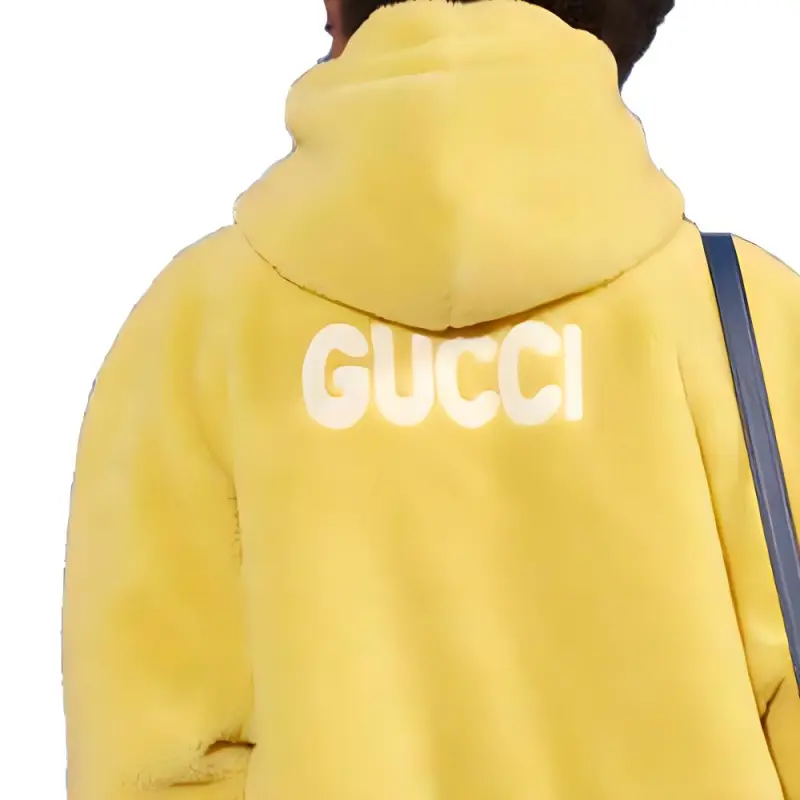 GUCCI X Mlb 2022 Shearling Jacket With Yankees Patch Light Yellow-2