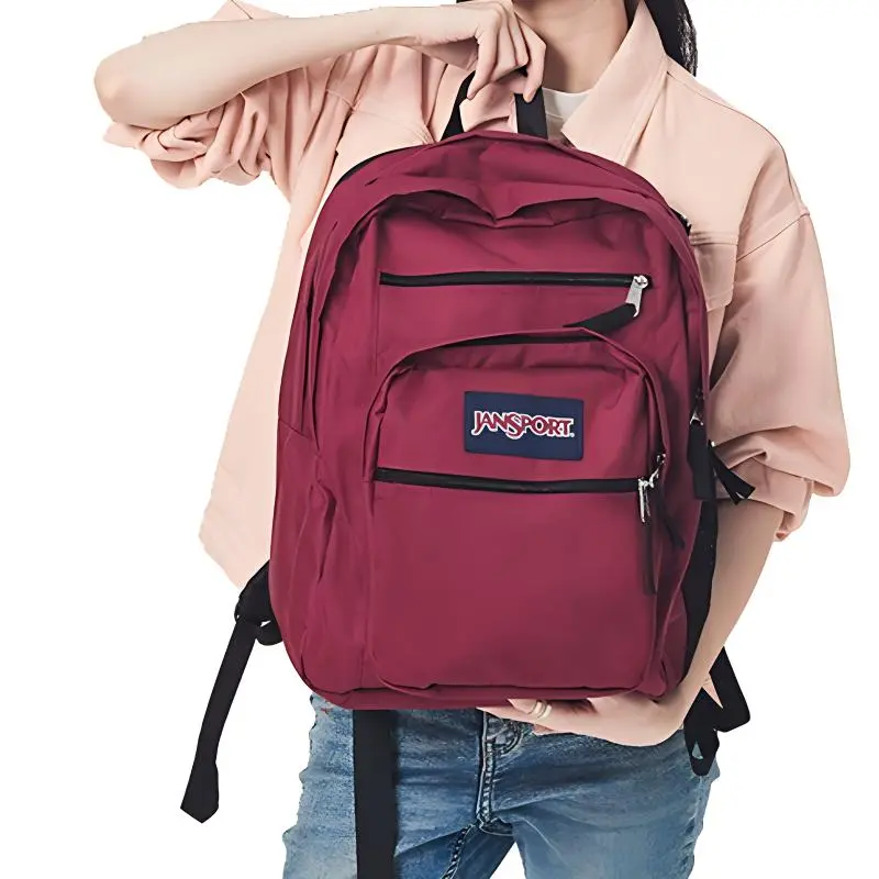 JanSport Polyester Backpack Large Size Women's Dark Purple Burgundy-1
